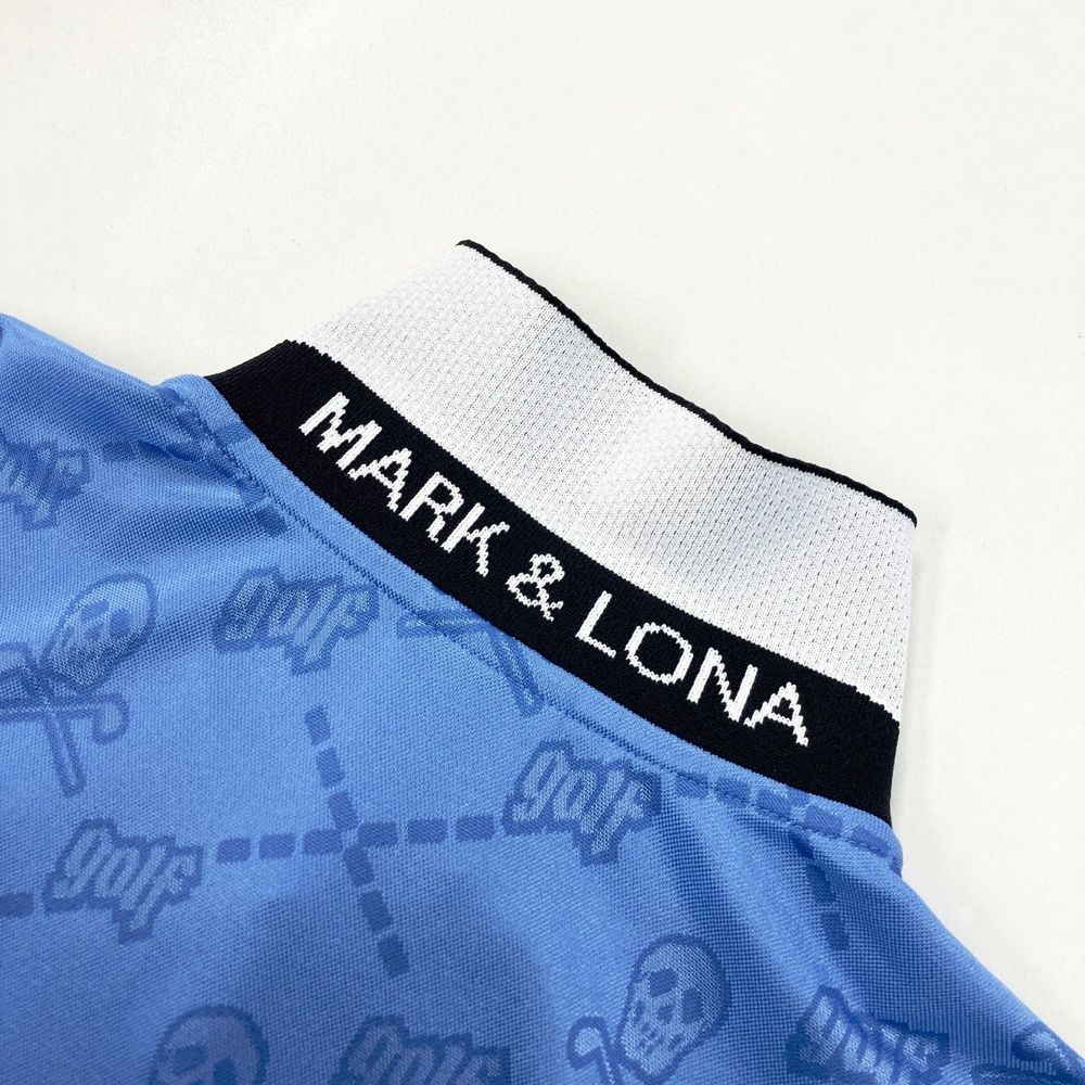 サイズ：48 MARK&LONA マークアンドロナ 半袖ポロシャツ スカル総柄