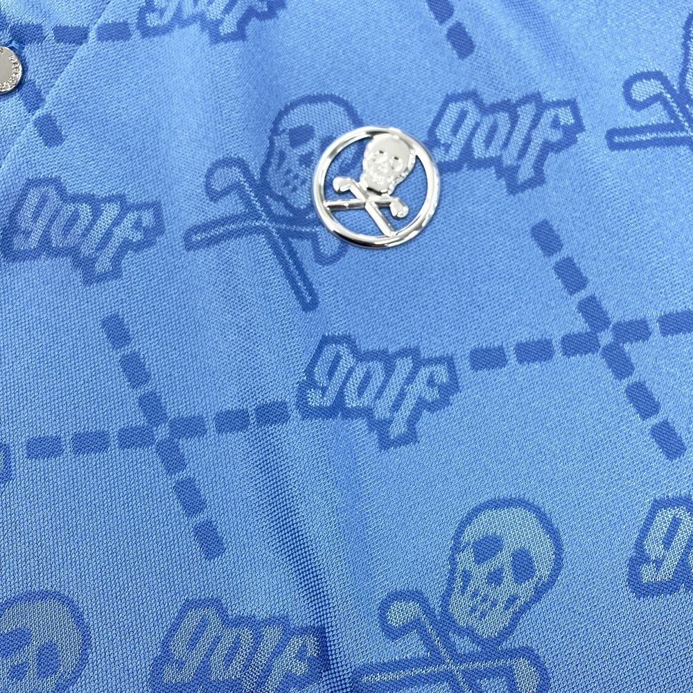 サイズ：48 MARK&LONA マークアンドロナ 半袖ポロシャツ スカル総柄