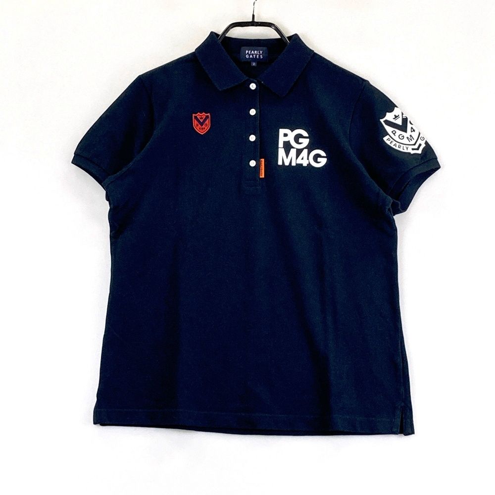 サイズ：2 PEARLY GATES パーリーゲイツ 半袖ポロシャツ ネイビー系