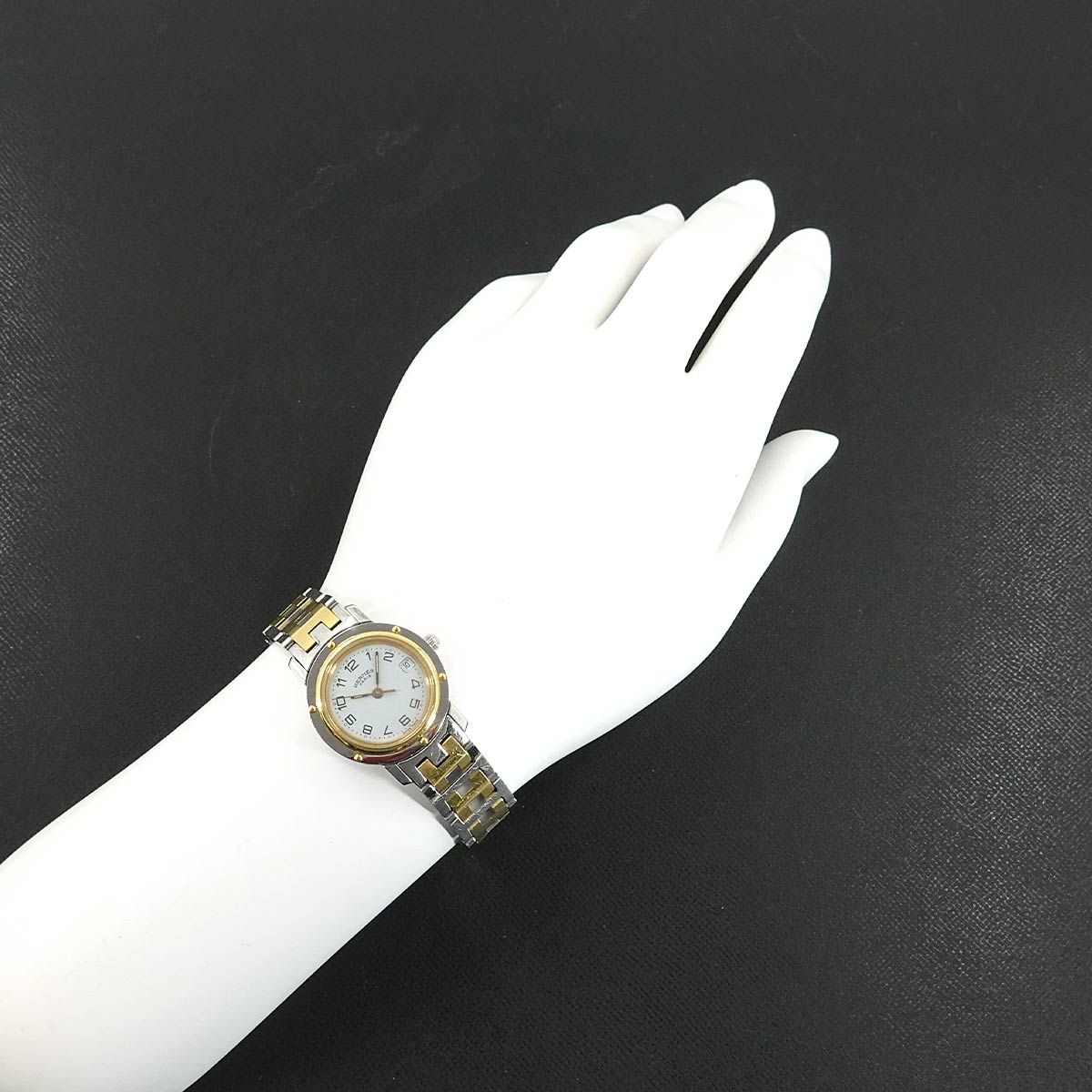 エルメス HERMES クリッパー コンビ CL4 220 レディース 腕時計 デイト