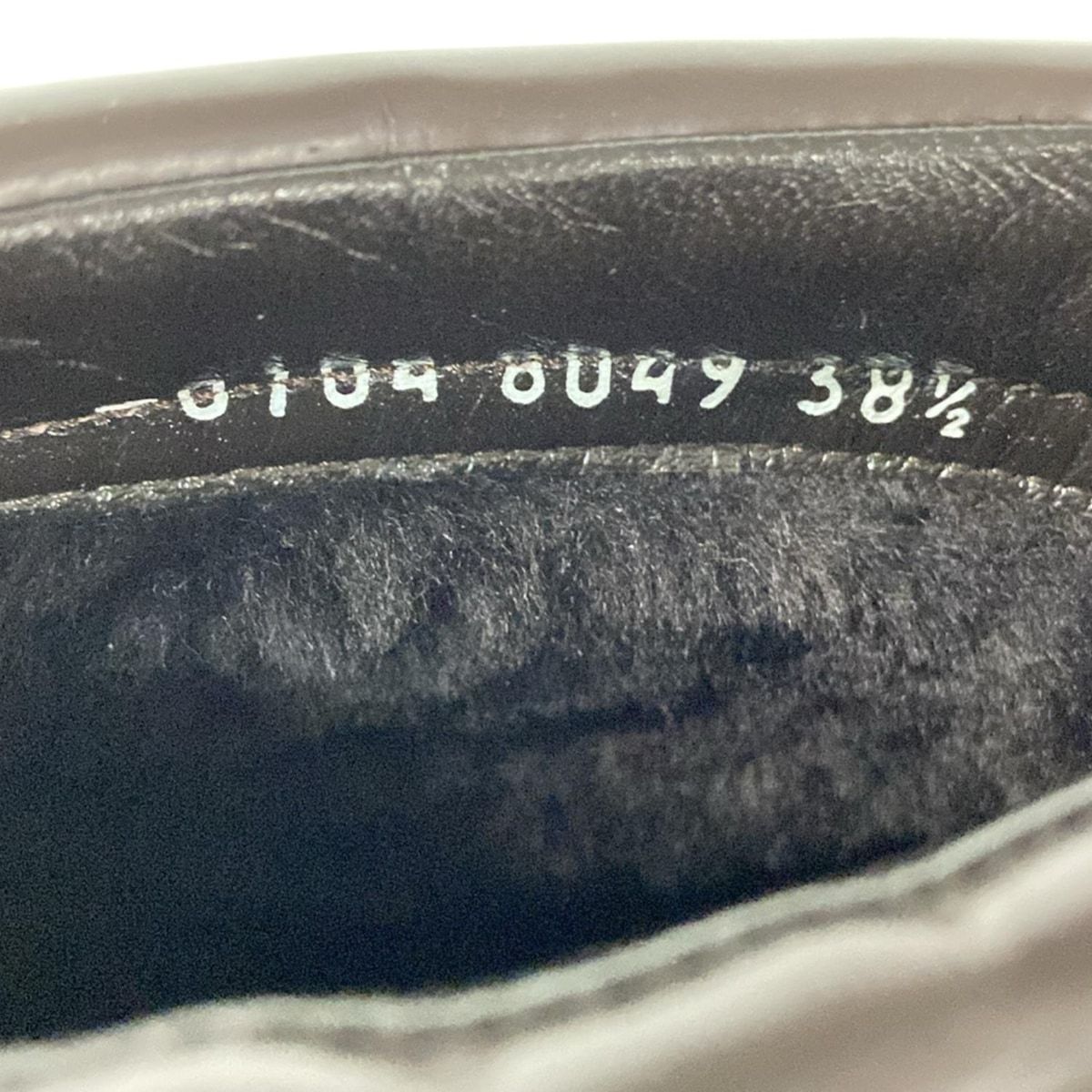  PRADA プラダ ショートブーツ 38 1 2 レディース ダークブラウン レザー ブーティ ブーツ