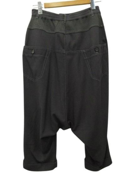 Cube-Cube キューブキューブ サルエルパンツ グレー 灰色 異素材 切替