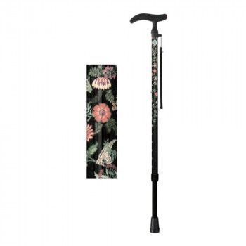 フジホーム ステッキ 杖 アクティブグレース伸縮S ボタニカルブラック WB 5228