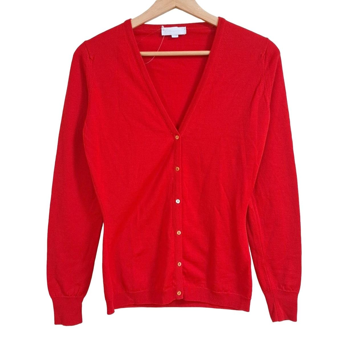 JOHN SMEDLEY ジョンスメドレー カーディガン サイズS レディース レッド 長袖