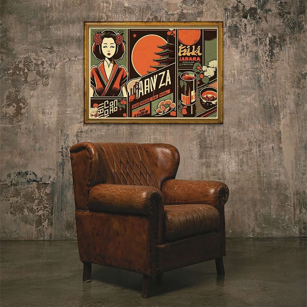 額装品/Framed/リー フリードランダー/アート/ポスター/インテリア B3サイズ（約36x51cm）】【lh-poster-711】レトロ ブリキ風 ポスター