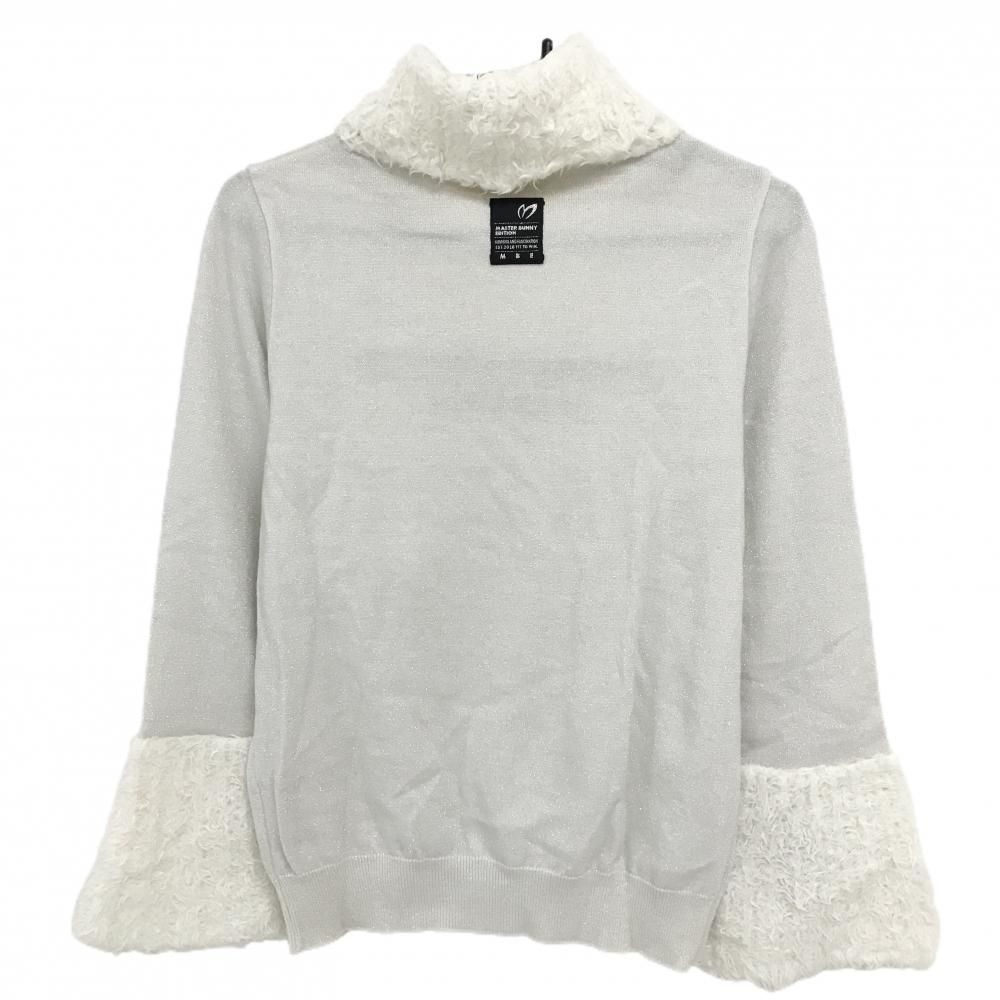 マスターバニー タートルネックセーター 白 ラメ 異素材 レディース 2