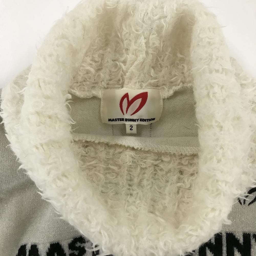 マスターバニー タートルネックセーター 白 ラメ 異素材 レディース 2