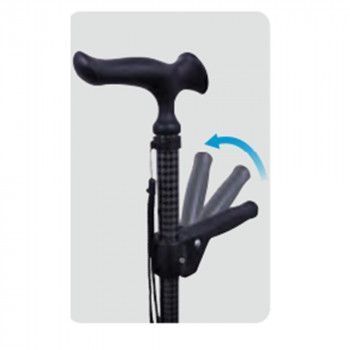 フジホーム ステッキ 杖 かるがもオム 補助グリップ付 ストライプ 受注生産品 WB 3932