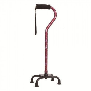 フジホーム ステッキ 杖 アルミ四点杖 花ワイン WB 5148