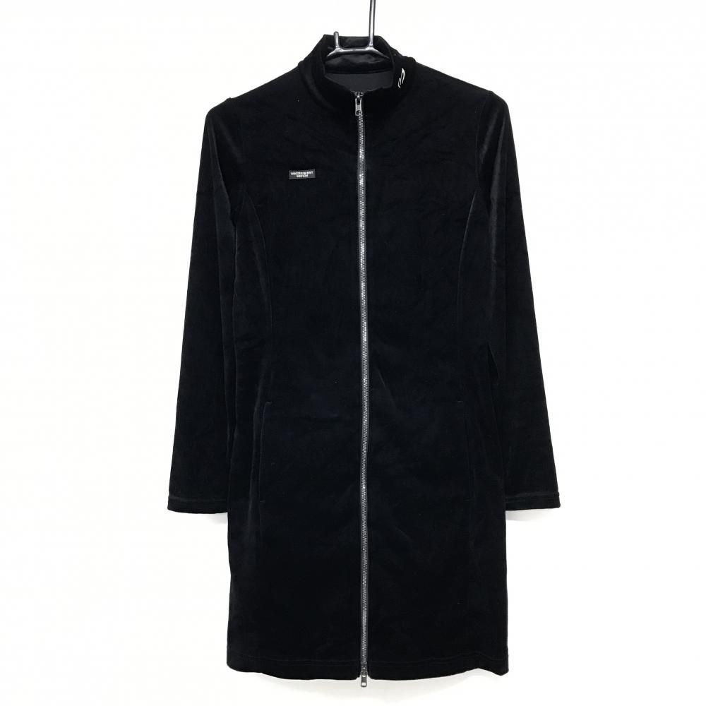 マスターバニー ハイネックワンピース 黒 ベロア フルジップ レディース 1 M ゴルフウェア MASTER BUNNY EDITION