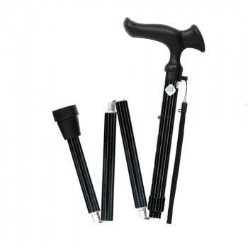 フジホーム ステッキ 杖 かるがもオム 折畳 ストライプ WB 3933