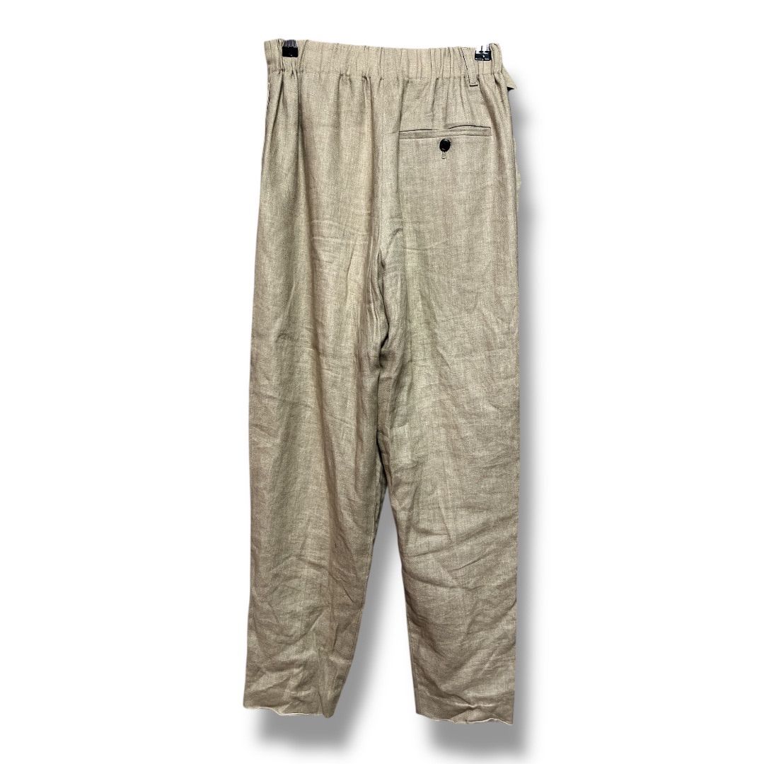 HYKE ハイク ラップベルトリネンテーパードパンツ ウエストゴム 麻 35200円 タック スラックス レディース サイズ1 ベージュ 春 21 No.K 1026