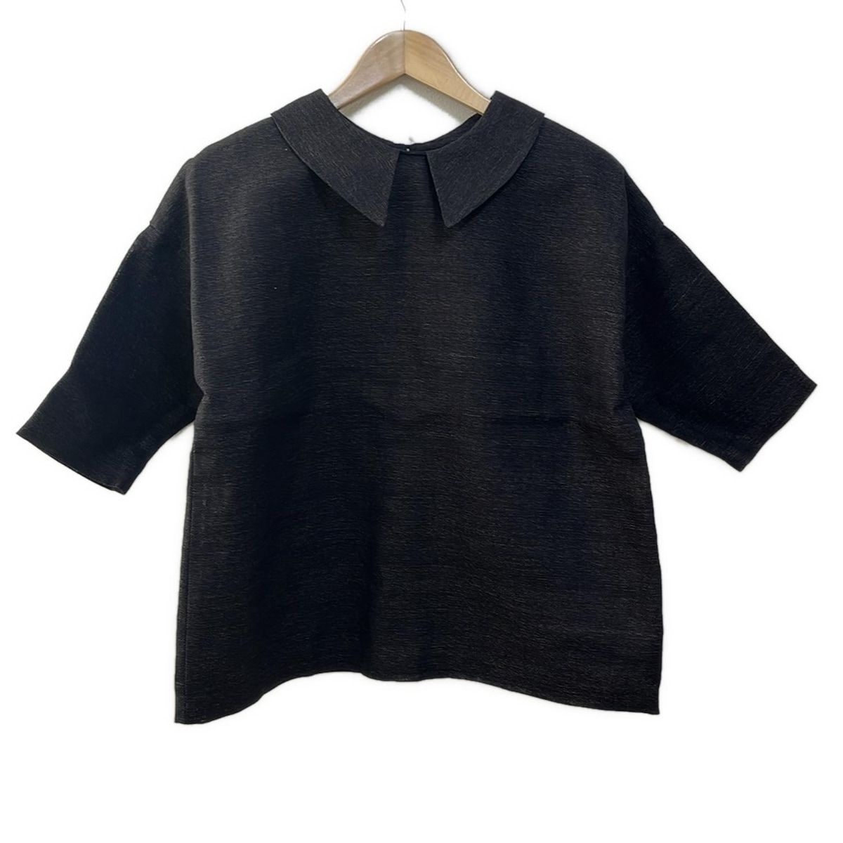 45 R フォーティーファイブ アール 七分袖カットソー サイズ2 M レディース - 黒×ダークブラウン