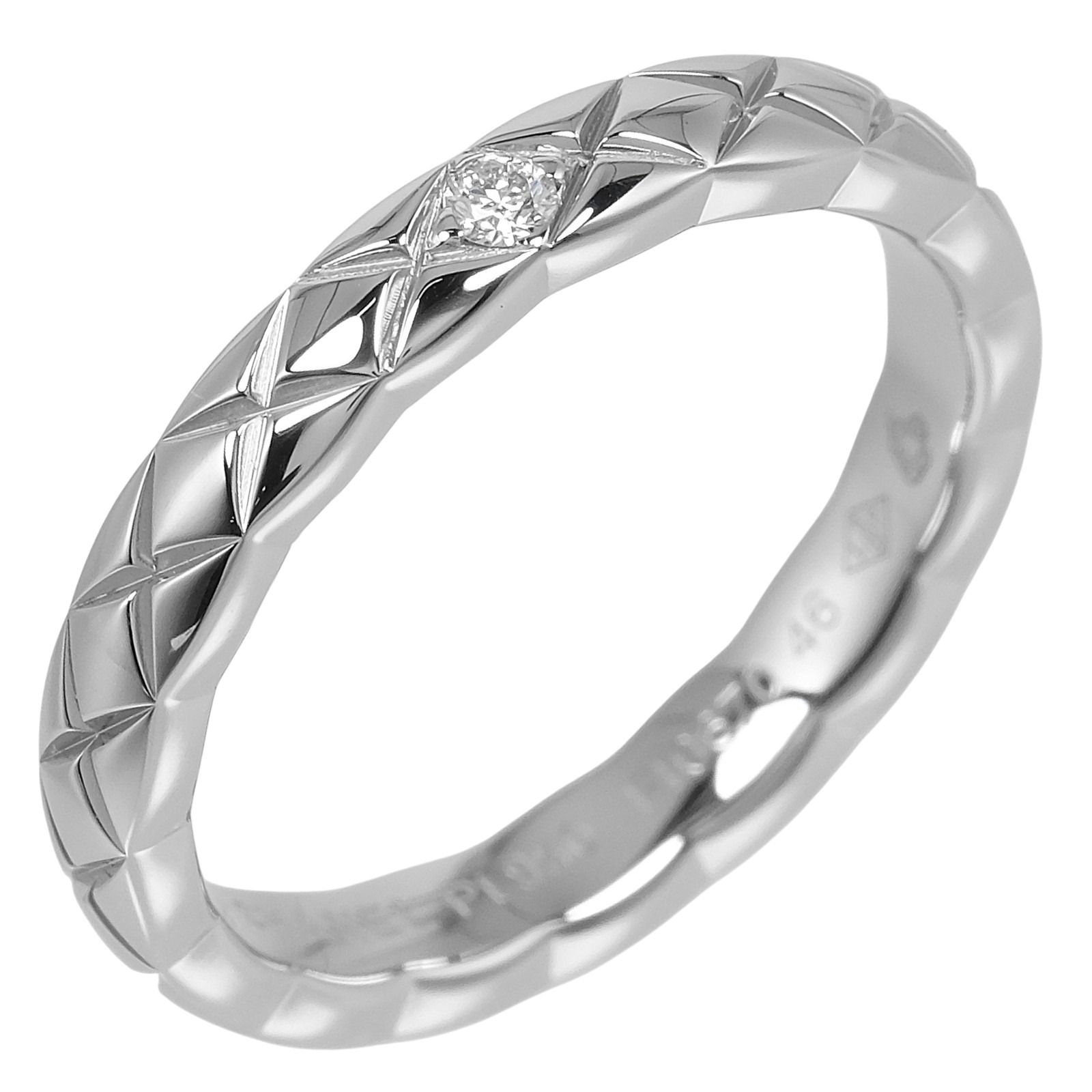 CHANEL シャネル ココクラッシュ Pt 950プラチナ×ダイヤモンド 5.5号 レディース 3.9 g リング 指輪