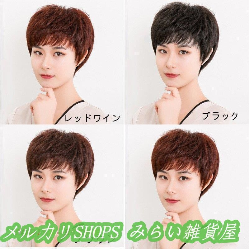 ウィッグショート ショートウィッグ かつら 人毛 自然 夏用 ウィッグ