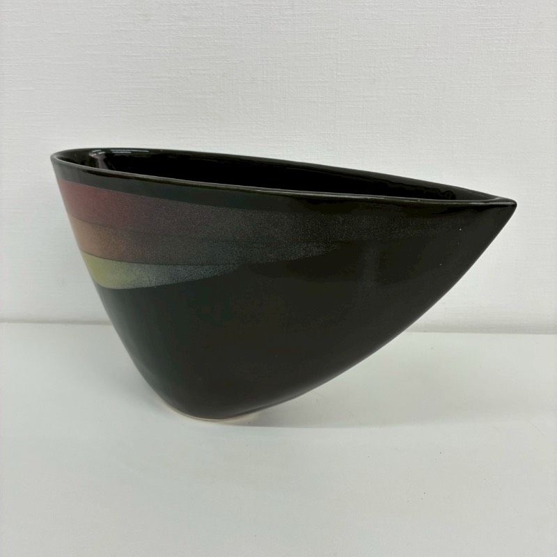 池坊 草月流 黒 花瓶 花器 陶器 フラワーベース