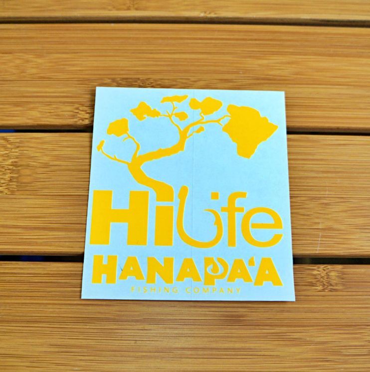 ハワイ Hi life×HANAPA'A FISHING CO ステッカー オレンジイエロー