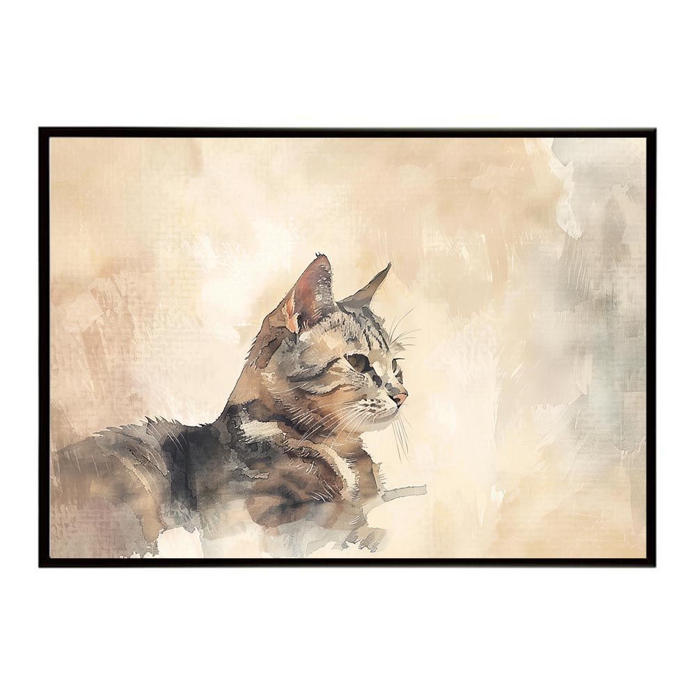 B2サイズ（約51x73cm）】【lh-poster-7318】ネコ キャット 水彩 愛猫