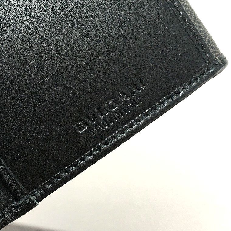 送料込み！ 美品 BVLGARI 長財布 グレー レザー ウィークエンド 113 