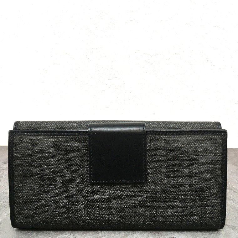 送料込み！ 美品 BVLGARI 長財布 グレー レザー ウィークエンド 113 