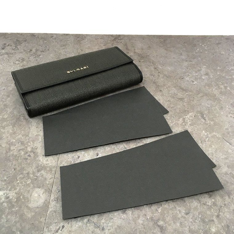 送料込み！ 美品 BVLGARI 長財布 グレー レザー ウィークエンド 113 