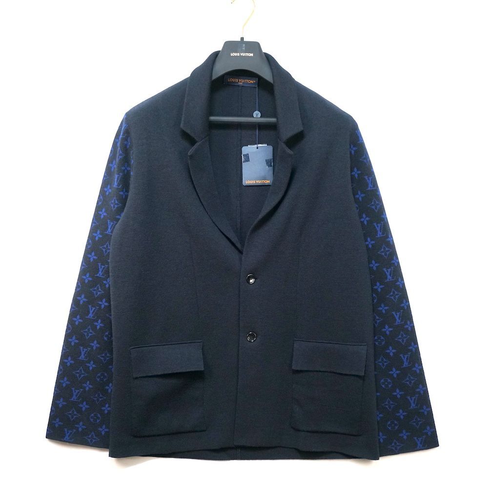 LOUIS VUITTON ルイヴィトン メンズ モノグラム ニット ウール ブレザー テーラード ジャケット ネイビー XLサイズ RM 232 Q VOR HPN 40 W