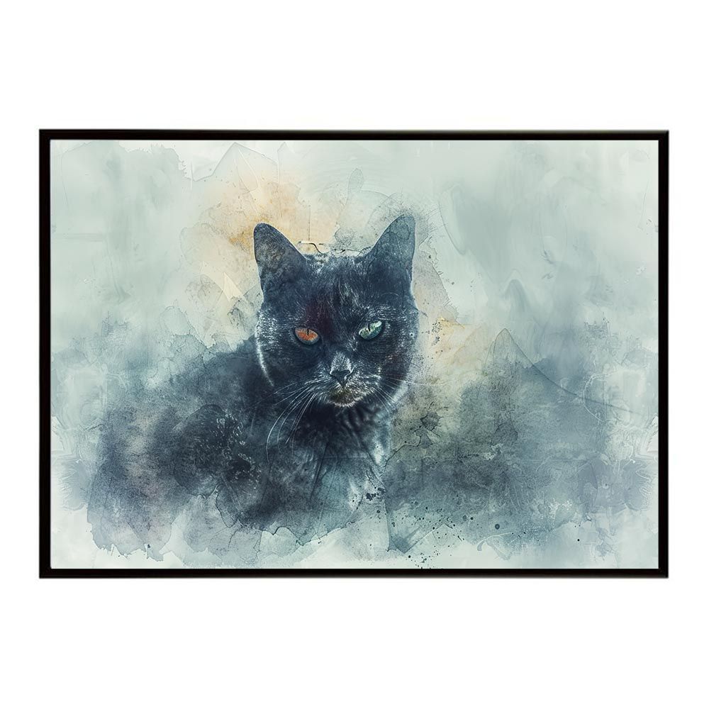 A2サイズ（約42x59cm）】【lh-poster-7326】ネコ キャット 水彩 愛猫