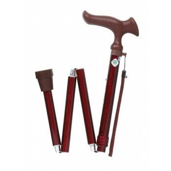 フジホーム ステッキ 杖 かるがもオム 折畳 木目ミデイアム WB 3856