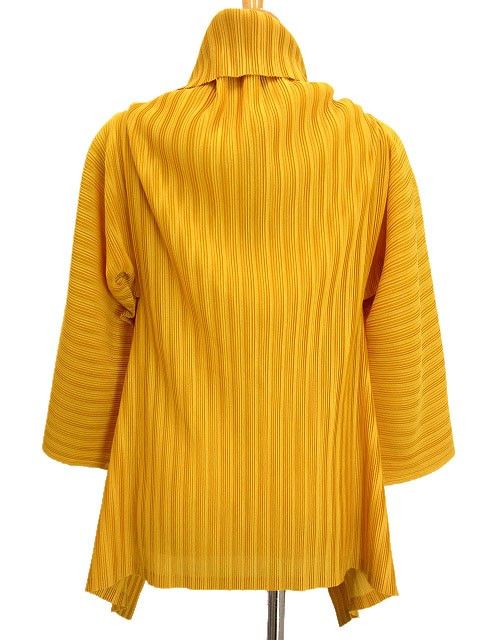 プリーツプリーズ PLEATS PLEASE カーディガン 羽織り イエロー系
