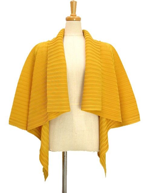 プリーツプリーズ PLEATS PLEASE カーディガン 羽織り イエロー系