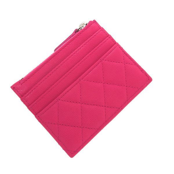 シャネル シャネル19キャビア･マトラッセ･カードケース Aランク