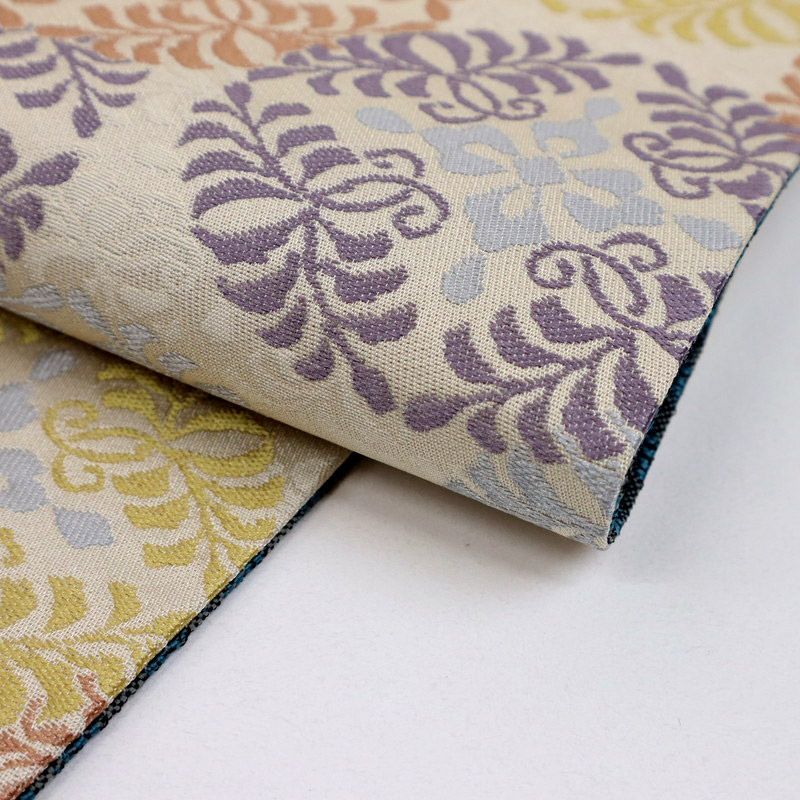  創世舎 半幅帯 リバーシブル 唐草七宝 幾何学 ベージュ 小袋帯 半巾帯 きもの 和装 BY 9 10 半巾 半幅 小袋帯 帯