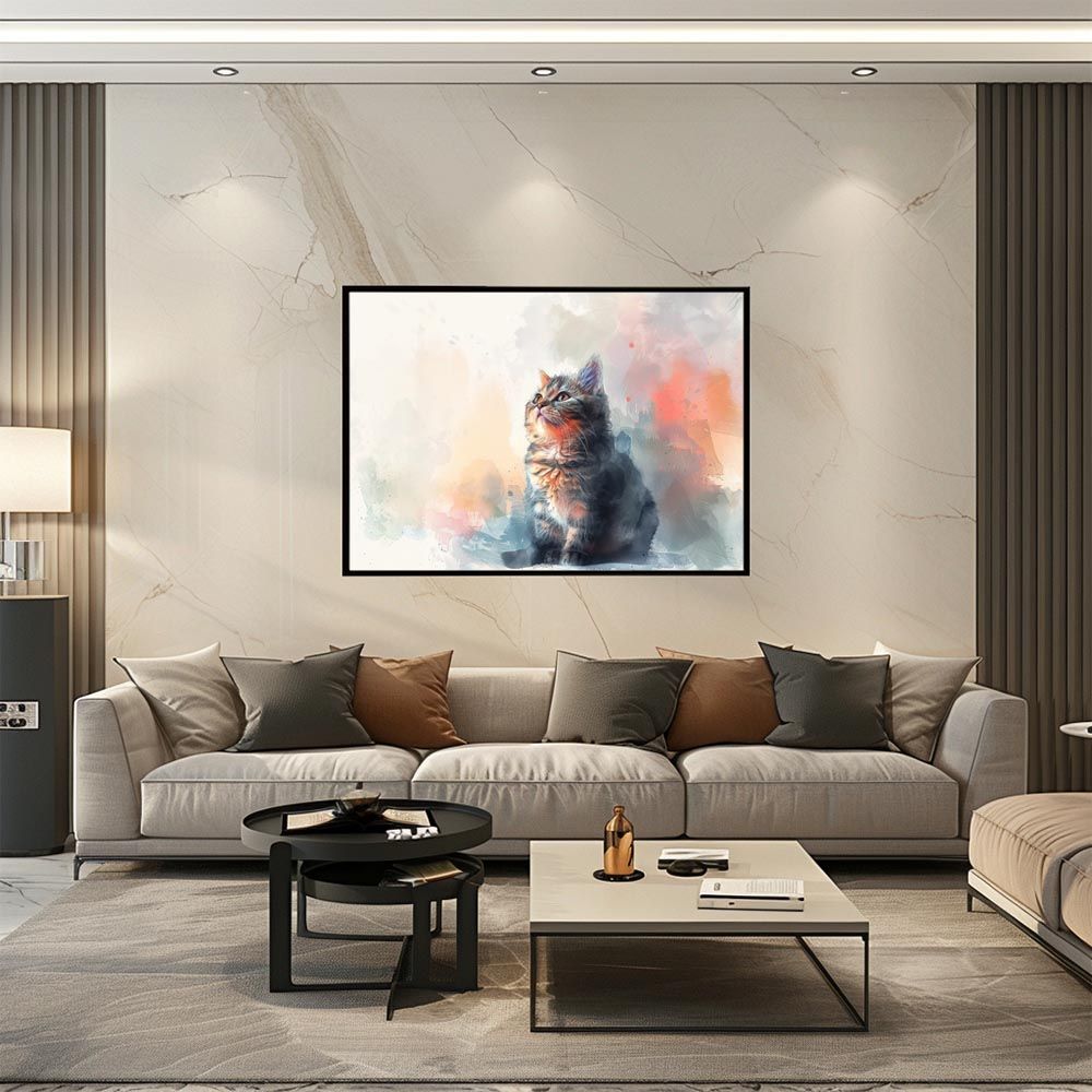 B2サイズ（約51x73cm）】【lh-poster-7346】ネコ セール キャット 水彩