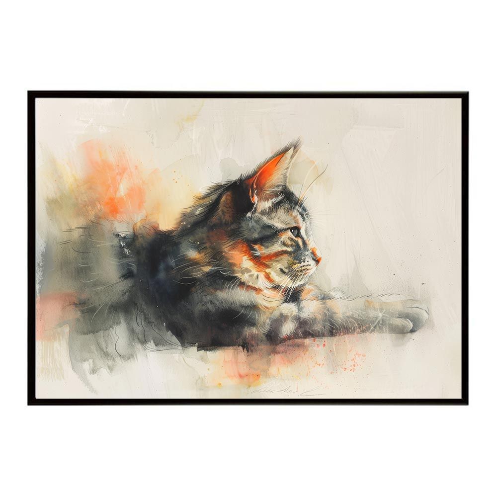 節約 【B2サイズ（約51x73cm）】【lh-poster-7348】ネコ キャット 水彩