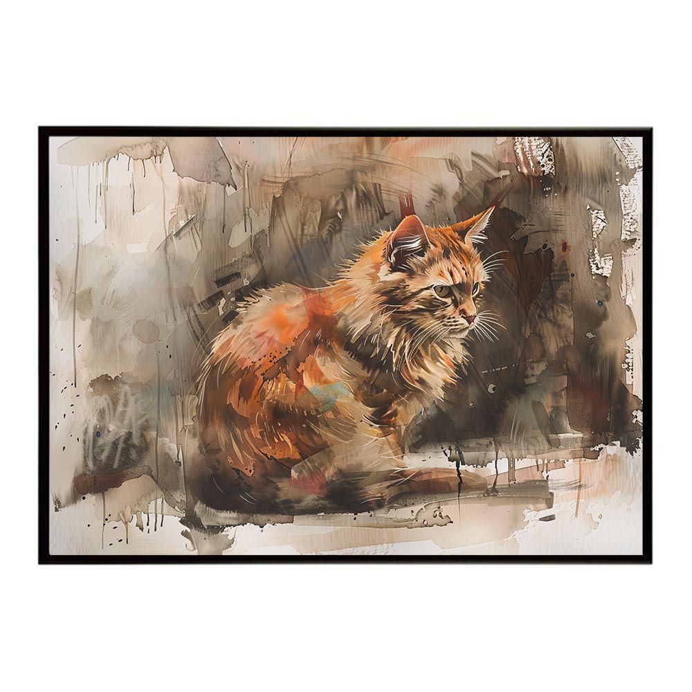 A1サイズ（約59x84cm）】【lh-poster-7349】ネコ キャット 水彩 愛猫