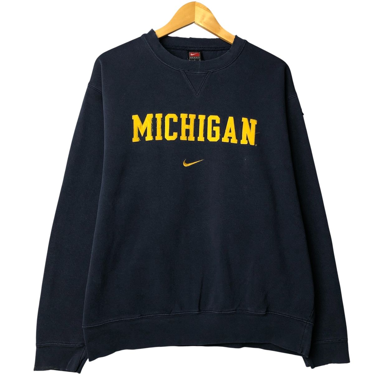 古着 ~00年代 ナイキ NIKE TEAM MICHIGAN ミシガン大学 カレッジスウェットシャツ トレーナー メンズL, image size:1200x1200