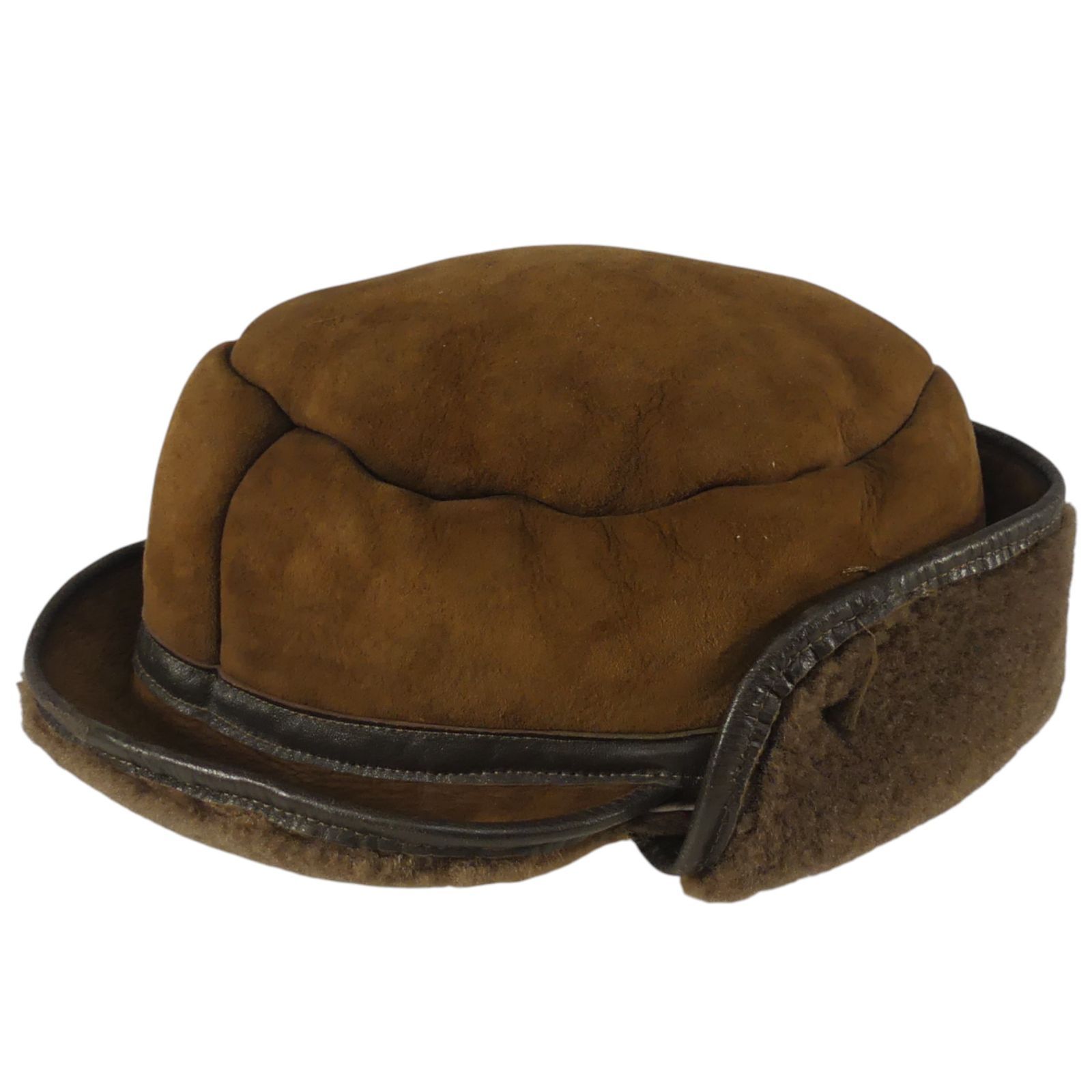  ムートンキャップ フライトキャップ ボア 羊革調 防寒 帽子 ブラウン レトロデザイン 茶 ボウシ一覧 SEULB屋着古 X 8115 その他 帽子