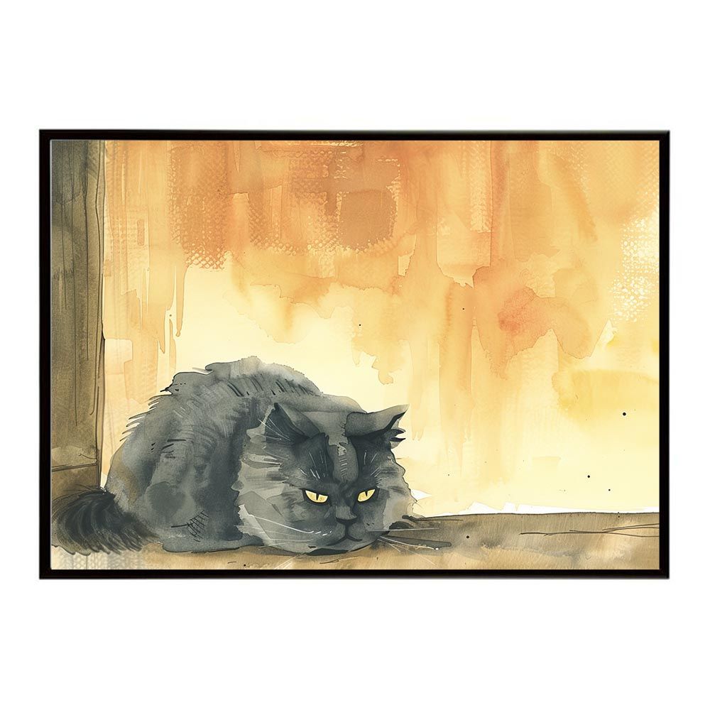 【B2サイズ（約51x73cm）】【lh-poster-7362】ネコ キャット 水彩 愛猫 ポスター インテリア アニマル 動物 ペット 愛玩 可愛い フォト アート モダン