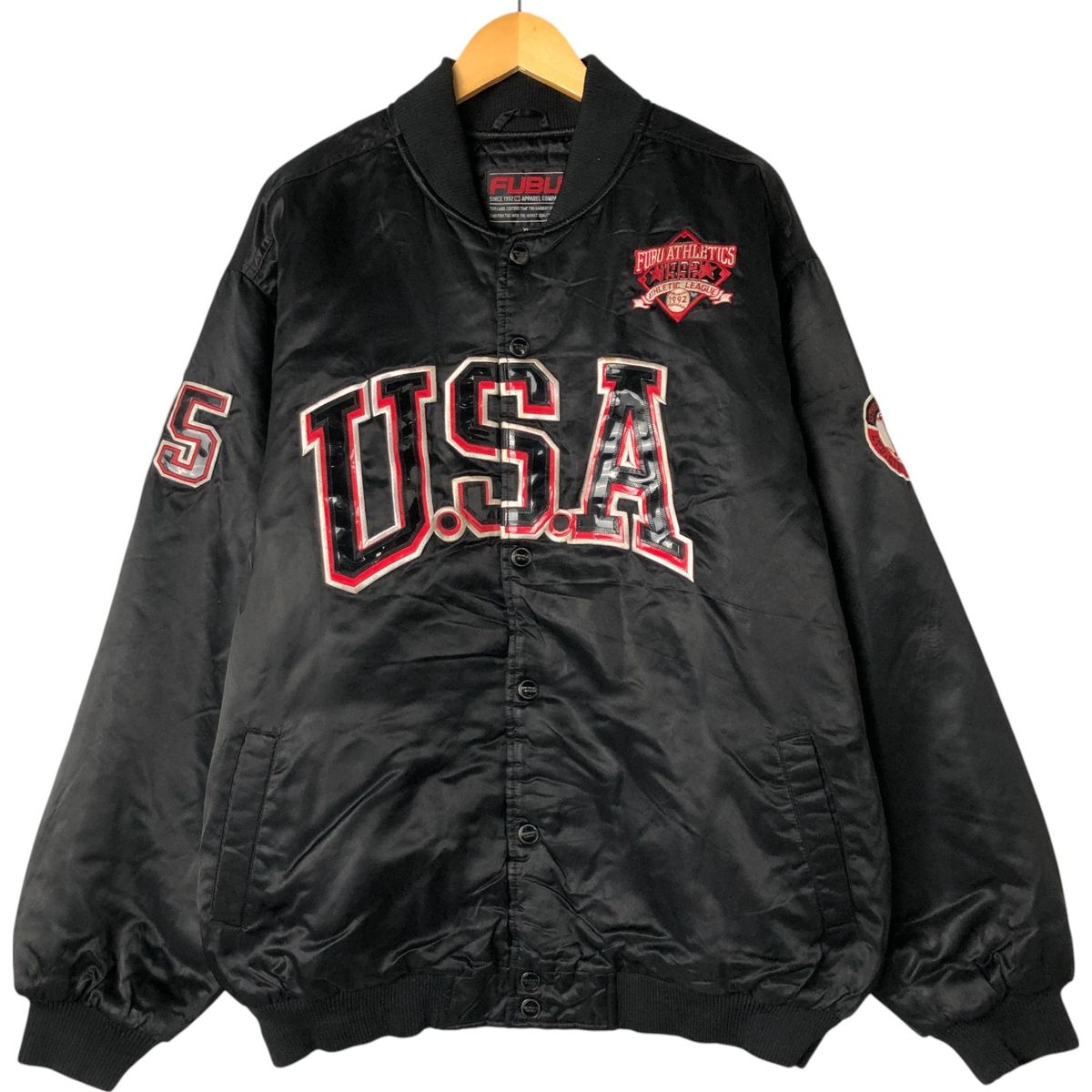 古着 90年代 フブ FUBU 中綿入り ナイロンスタジャン アワードジャケット バーシティジャケット メンズXL相当 ヴィンテージ/eaa560995