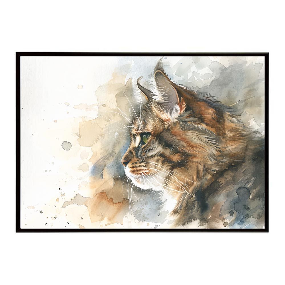 A1サイズ（約59x84cm）】【lh-poster-7373】ネコ キャット 水彩 愛猫