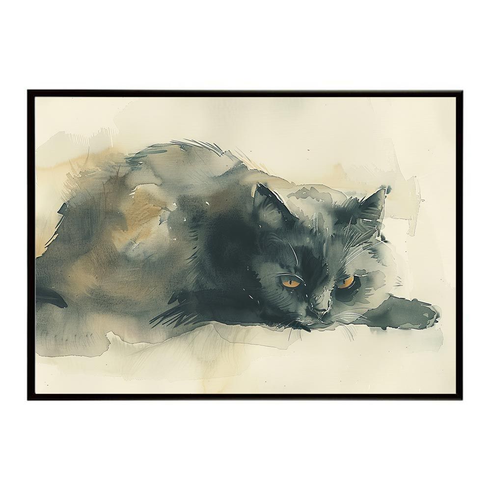 A1サイズ（約59x84cm）】【lh-poster-7374】ネコ キャット 水彩 愛猫