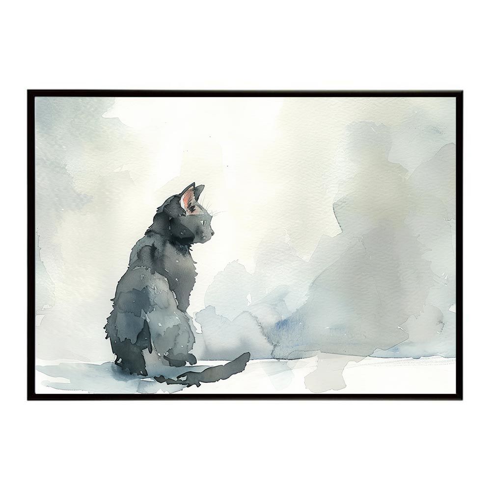 【A2サイズ（約42x59cm）】【lh-poster-7381】ネコ キャット 水彩 愛猫 ポスター インテリア アニマル 動物 ペット 愛玩 可愛い フォト アート モダン