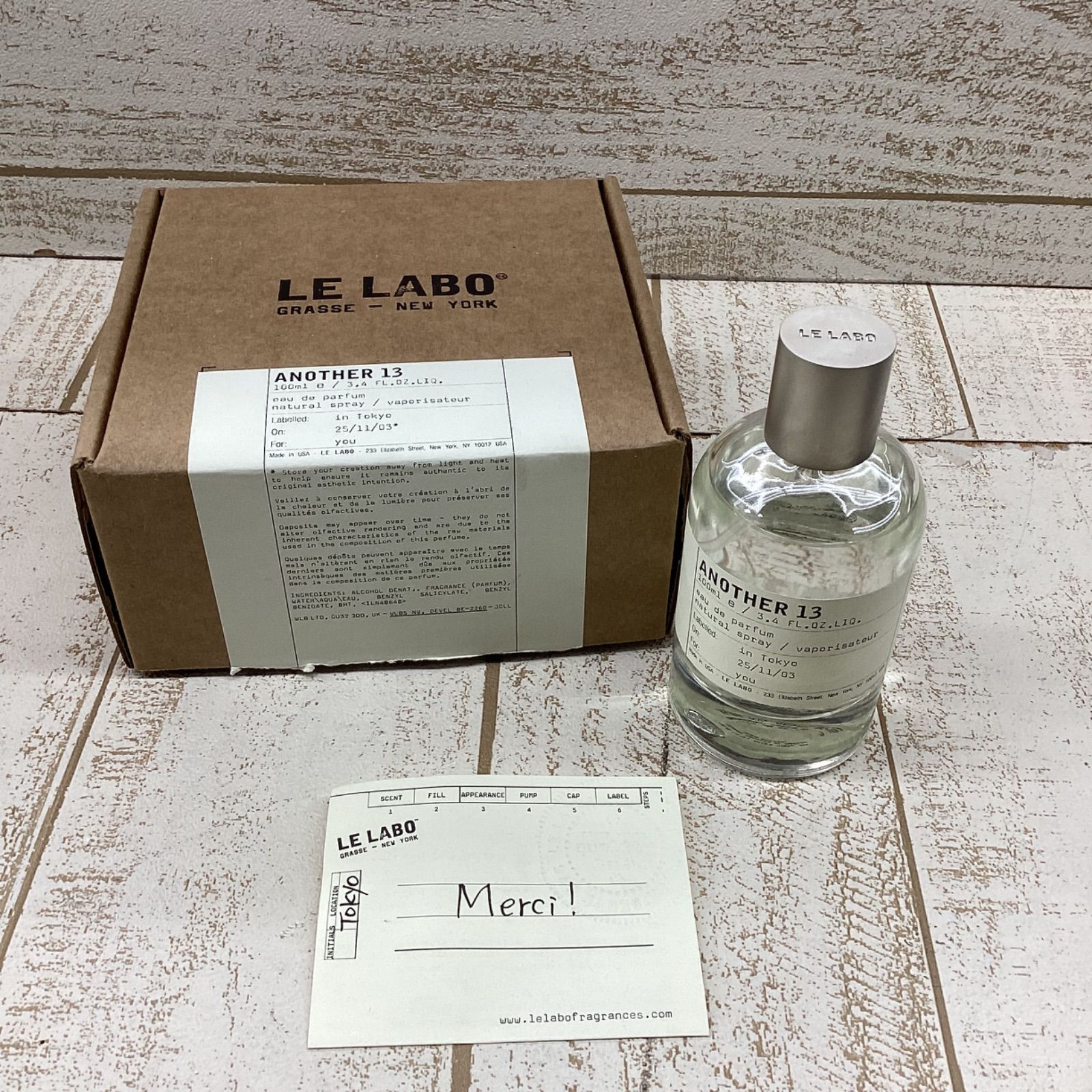 LE LABO ANOTHER 13 オードパルファム 100 ml ラベル記載日2025 11 03