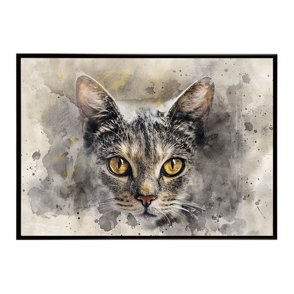 B1サイズ（約73x103cm）】【lh-poster-7393】ネコ キャット 水彩 愛猫