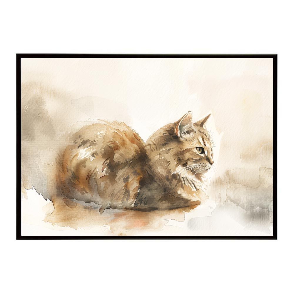 B2サイズ（約51x73cm）】【lh-poster-7403】ネコ キャット 水彩 愛猫