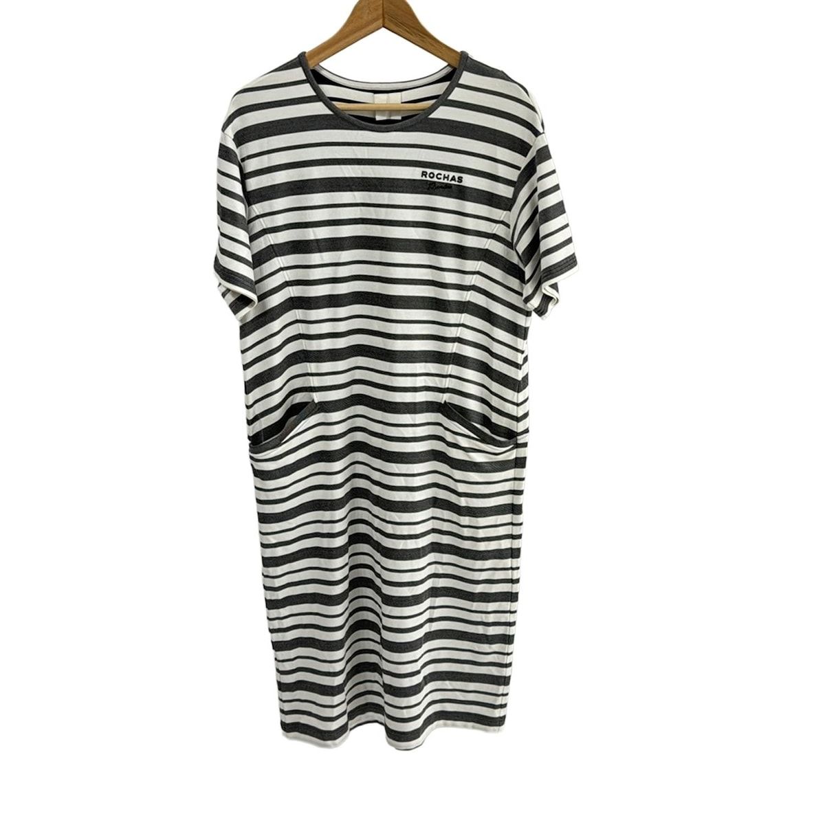 ROCHAS(ロシャス) ワンピース サイズ17+ XL レディース美品 - 白×黒 
