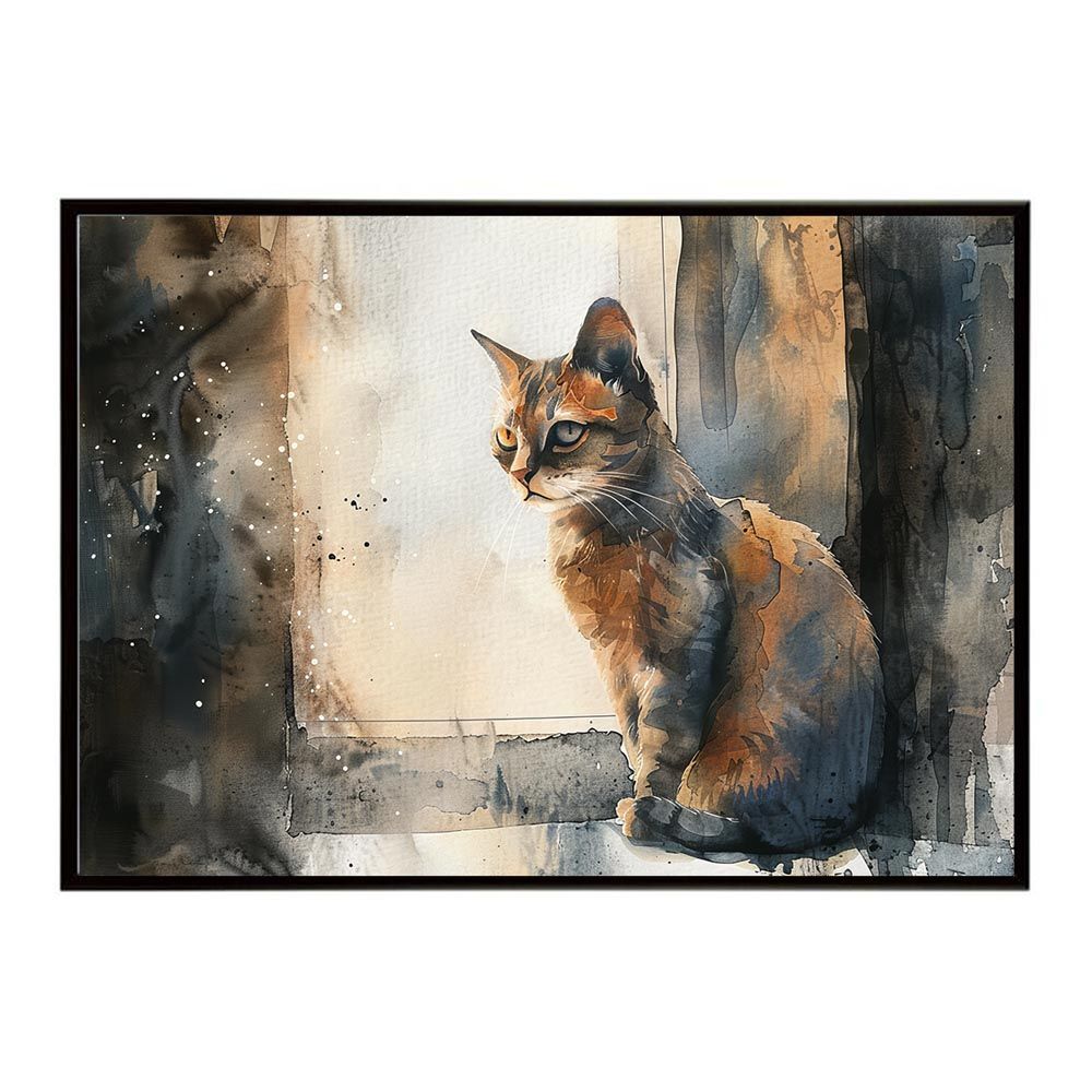 B2サイズ（約51x73cm）】【lh-poster-7415】ネコ キャット 水彩 トップ