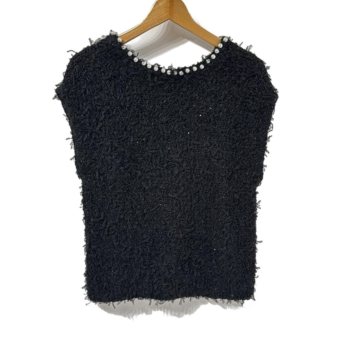 NEMIKA by Leilian ネミカ 半袖カットソー サイズ5 XS レディース - 黒 パール スパンコール