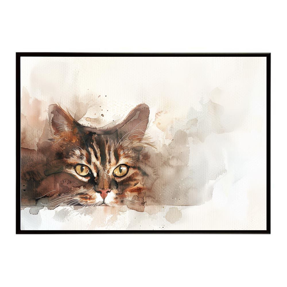 A3サイズ（約30×42cm）】【lh-poster-7418】ネコ キャット 水彩 愛猫