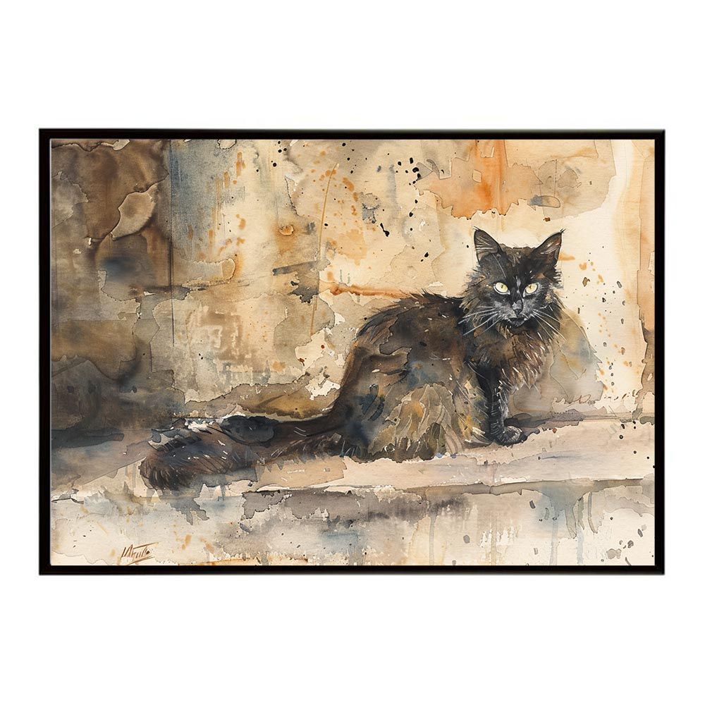 B1サイズ（約73x103cm）】【lh-poster-7421】ネコ キャット 水彩 愛猫